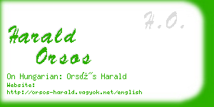 harald orsos business card